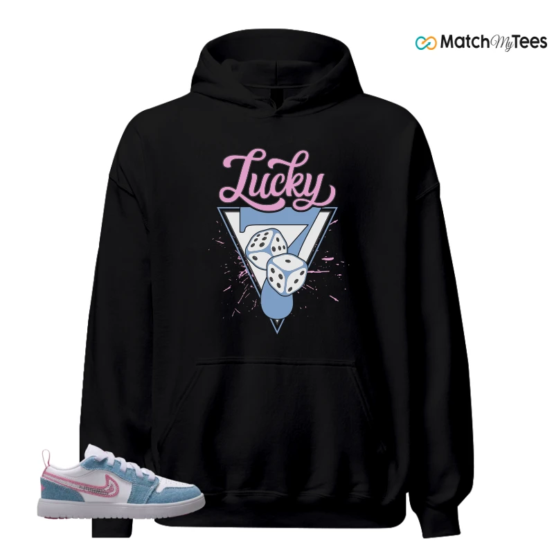 NIKE AIR JORDAN 1 LOW GS DENIM SEQUIN SNEAKER Matching Tees hoodie