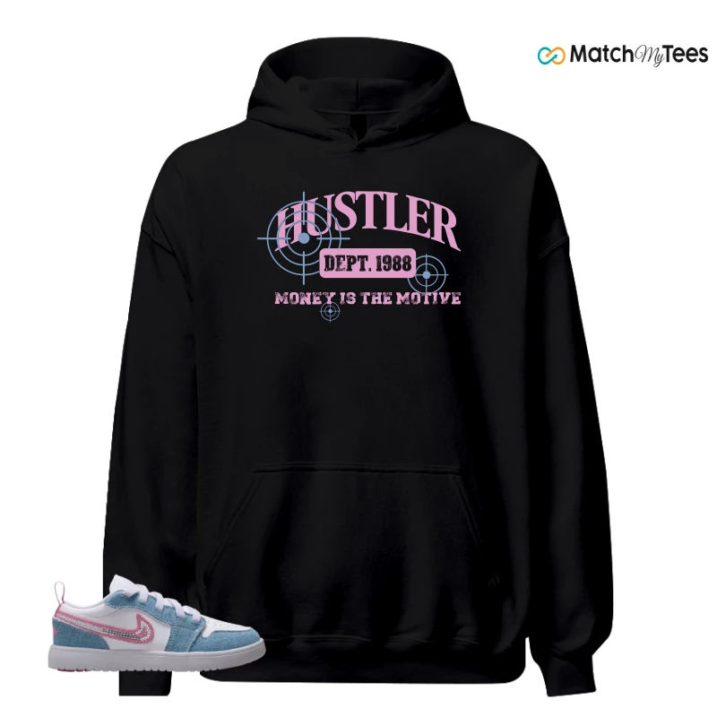 NIKE AIR JORDAN 1 LOW GS DENIM SEQUIN SNEAKER Matching Tees hoodie