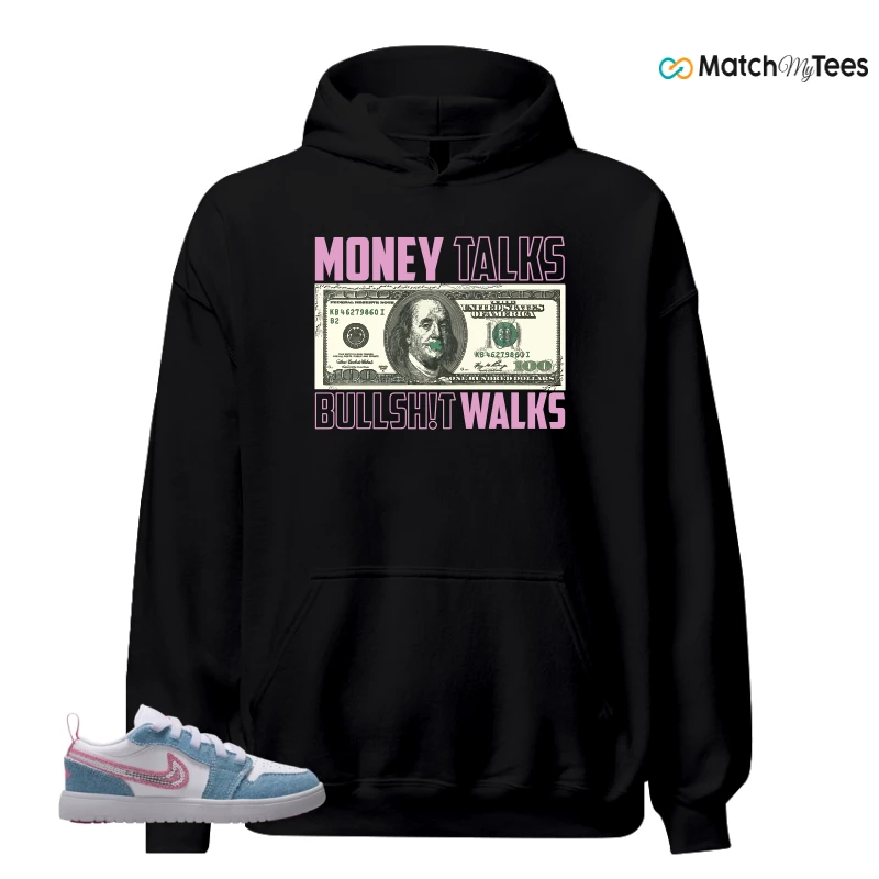 NIKE AIR JORDAN 1 LOW GS DENIM SEQUIN SNEAKER Matching Tees hoodie
