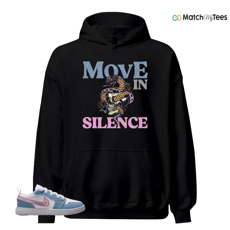 NIKE AIR JORDAN 1 LOW GS DENIM SEQUIN SNEAKER Matching Tees hoodie