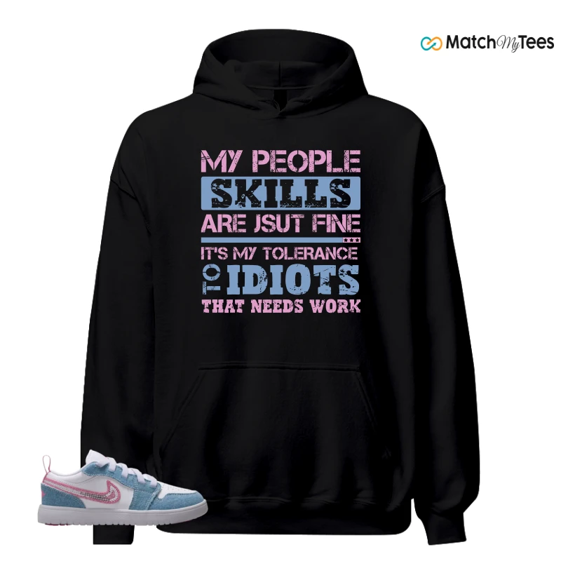 NIKE AIR JORDAN 1 LOW GS DENIM SEQUIN SNEAKER Matching Tees hoodie