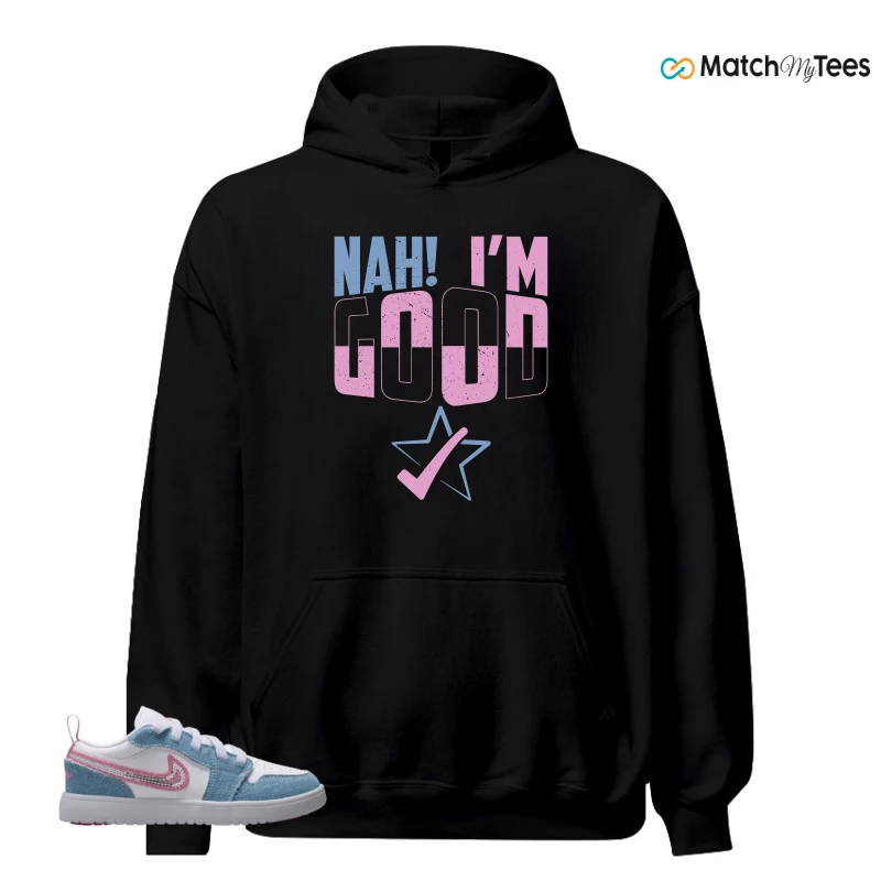 NIKE AIR JORDAN 1 LOW GS DENIM SEQUIN SNEAKER Matching Tees hoodie