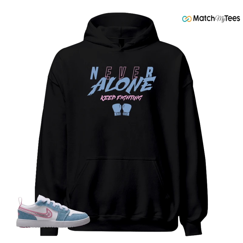 NIKE AIR JORDAN 1 LOW GS DENIM SEQUIN SNEAKER Matching Tees hoodie