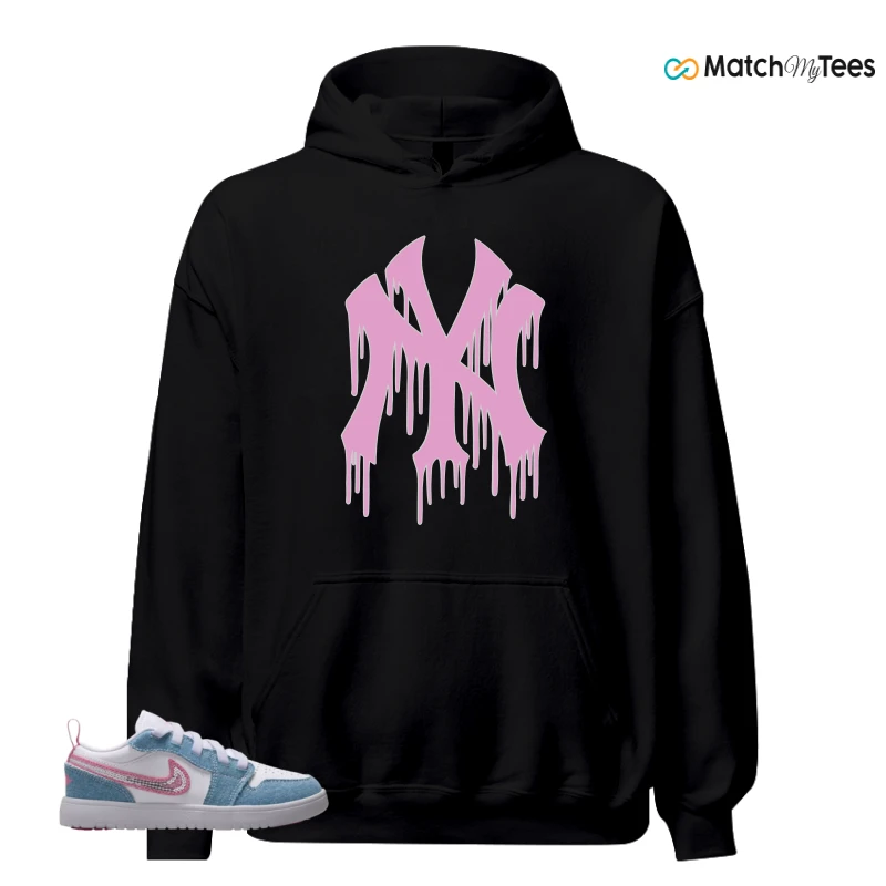 NIKE AIR JORDAN 1 LOW GS DENIM SEQUIN SNEAKER Matching Tees hoodie