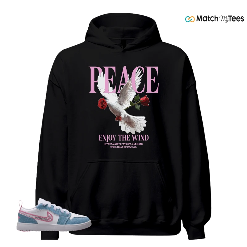 NIKE AIR JORDAN 1 LOW GS DENIM SEQUIN SNEAKER Matching Tees hoodie