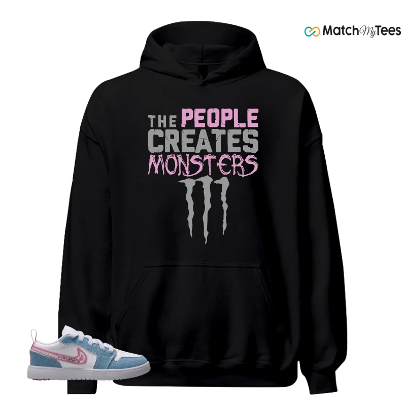 NIKE AIR JORDAN 1 LOW GS DENIM SEQUIN SNEAKER Matching Tees hoodie