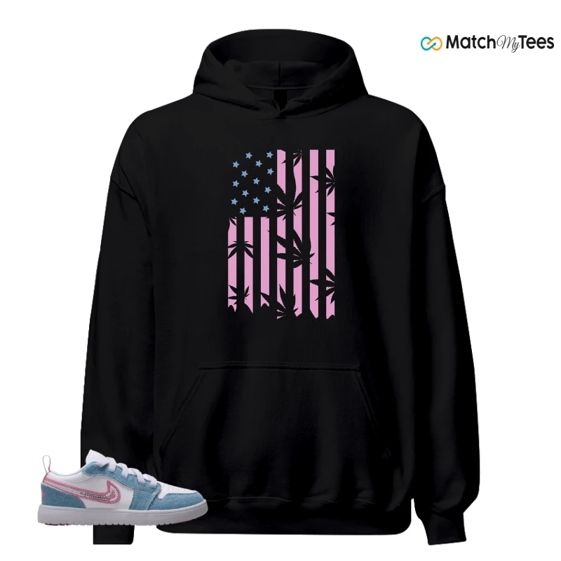 NIKE AIR JORDAN 1 LOW GS DENIM SEQUIN SNEAKER Matching Tees hoodie