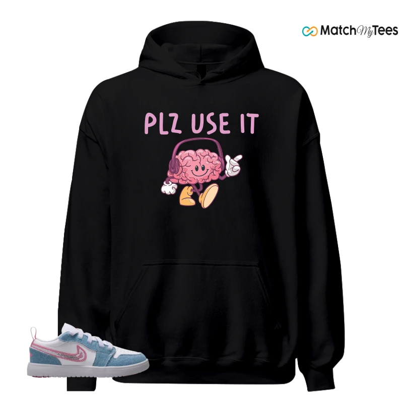 NIKE AIR JORDAN 1 LOW GS DENIM SEQUIN SNEAKER Matching Tees hoodie