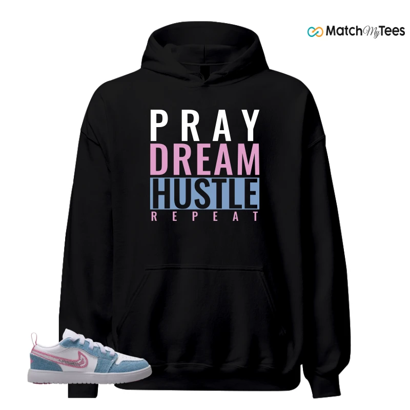 NIKE AIR JORDAN 1 LOW GS DENIM SEQUIN SNEAKER Matching Tees hoodie