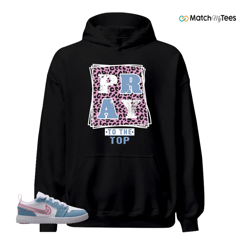 NIKE AIR JORDAN 1 LOW GS DENIM SEQUIN SNEAKER Matching Tees hoodie