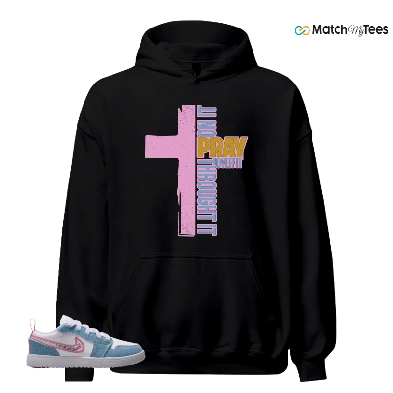 NIKE AIR JORDAN 1 LOW GS DENIM SEQUIN SNEAKER Matching Tees hoodie