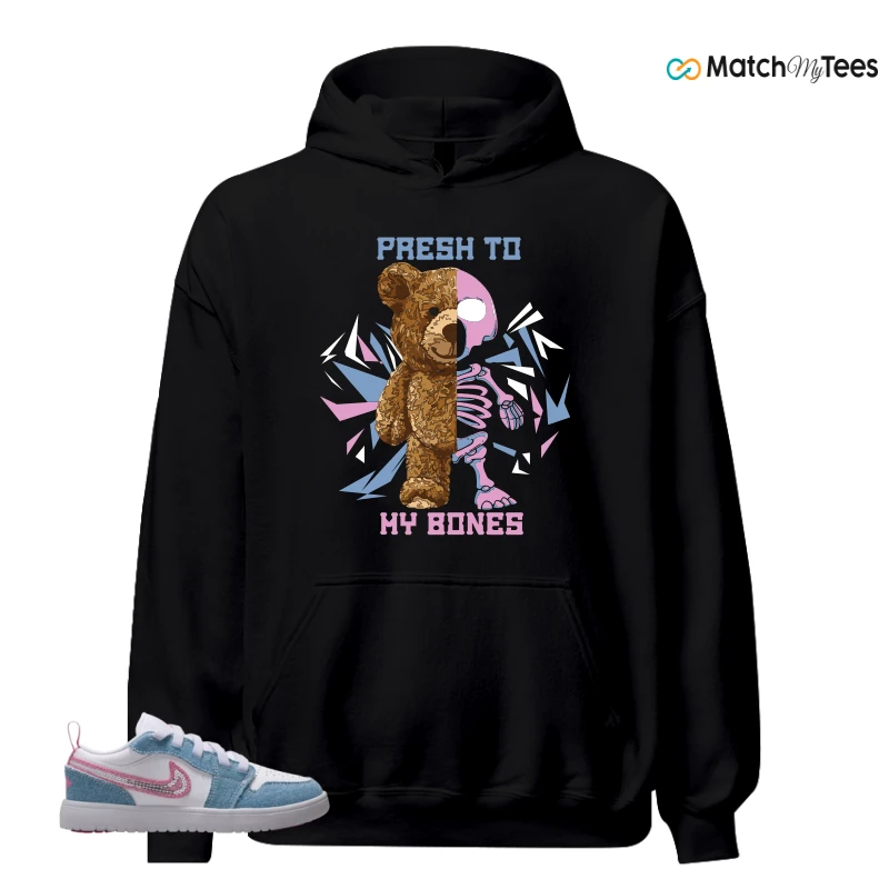 NIKE AIR JORDAN 1 LOW GS DENIM SEQUIN SNEAKER Matching Tees hoodie