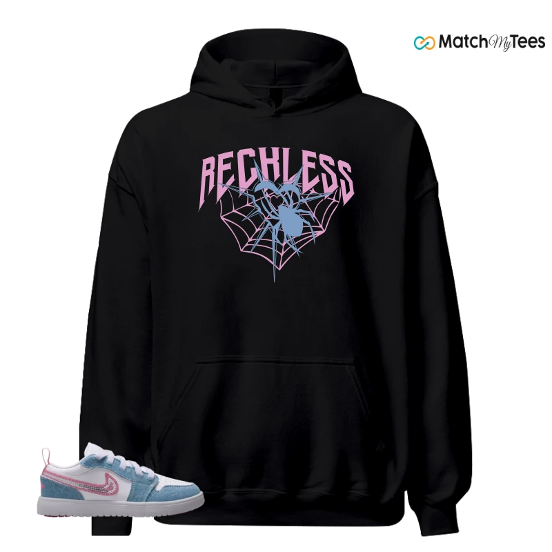 NIKE AIR JORDAN 1 LOW GS DENIM SEQUIN SNEAKER Matching Tees hoodie