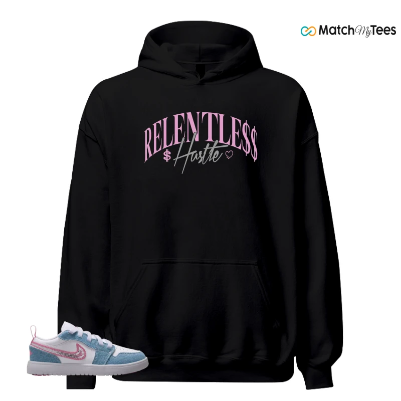 NIKE AIR JORDAN 1 LOW GS DENIM SEQUIN SNEAKER Matching Tees hoodie