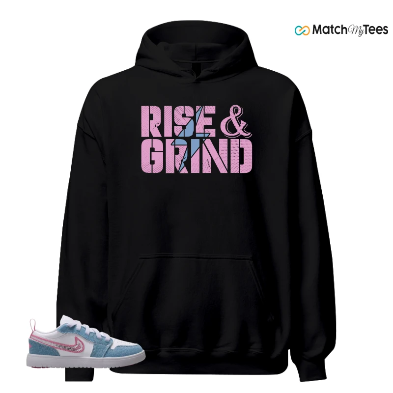 NIKE AIR JORDAN 1 LOW GS DENIM SEQUIN SNEAKER Matching Tees hoodie