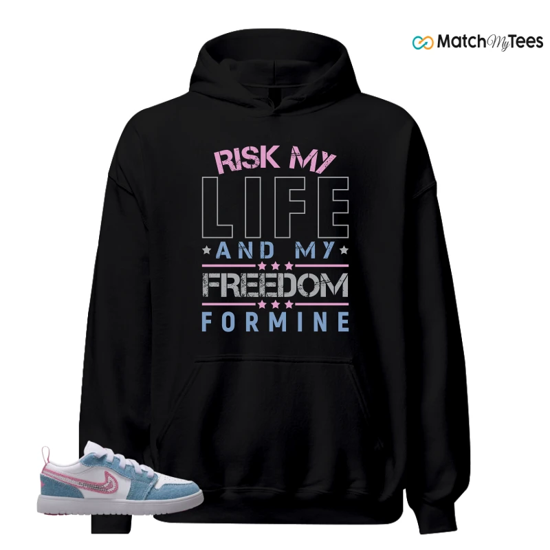 NIKE AIR JORDAN 1 LOW GS DENIM SEQUIN SNEAKER Matching Tees hoodie