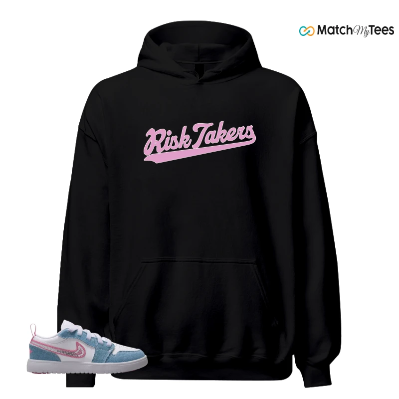 NIKE AIR JORDAN 1 LOW GS DENIM SEQUIN SNEAKER Matching Tees hoodie