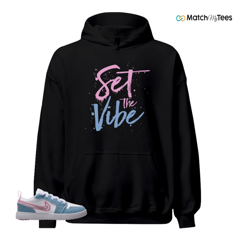 NIKE AIR JORDAN 1 LOW GS DENIM SEQUIN SNEAKER Matching Tees hoodie