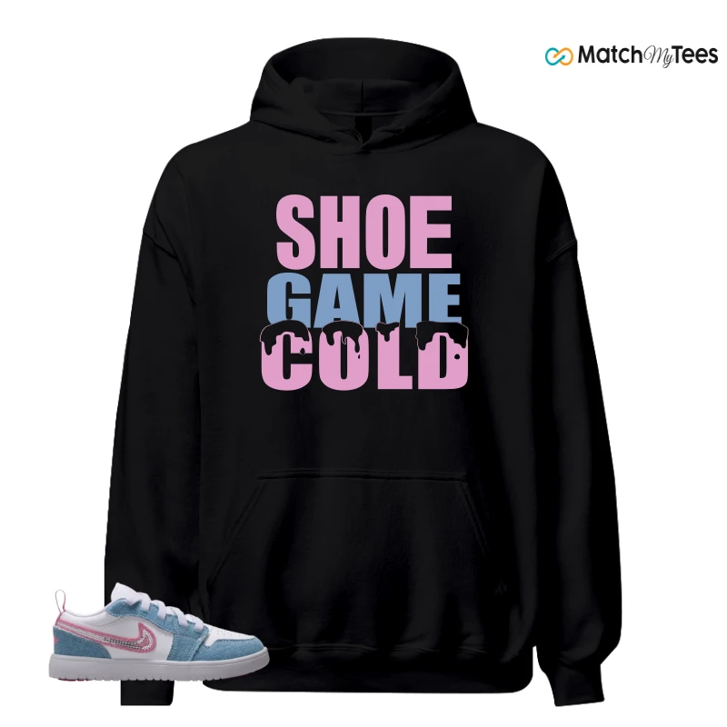 NIKE AIR JORDAN 1 LOW GS DENIM SEQUIN SNEAKER Matching Tees hoodie