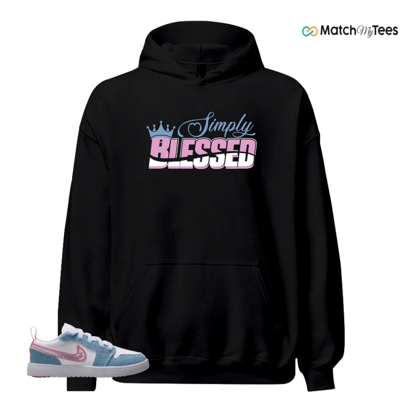 NIKE AIR JORDAN 1 LOW GS DENIM SEQUIN SNEAKER Matching Tees hoodie