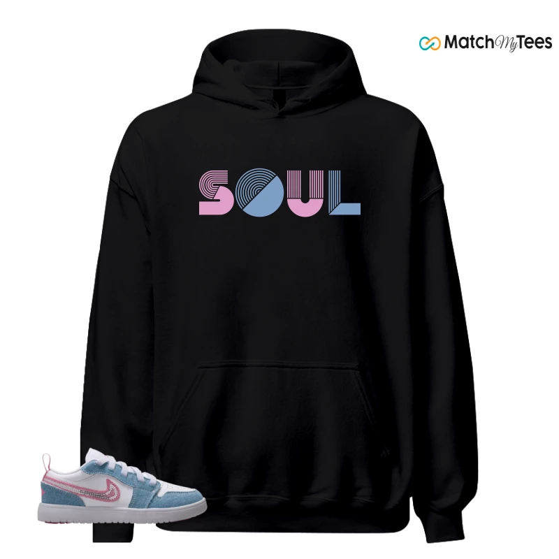NIKE AIR JORDAN 1 LOW GS DENIM SEQUIN SNEAKER Matching Tees hoodie