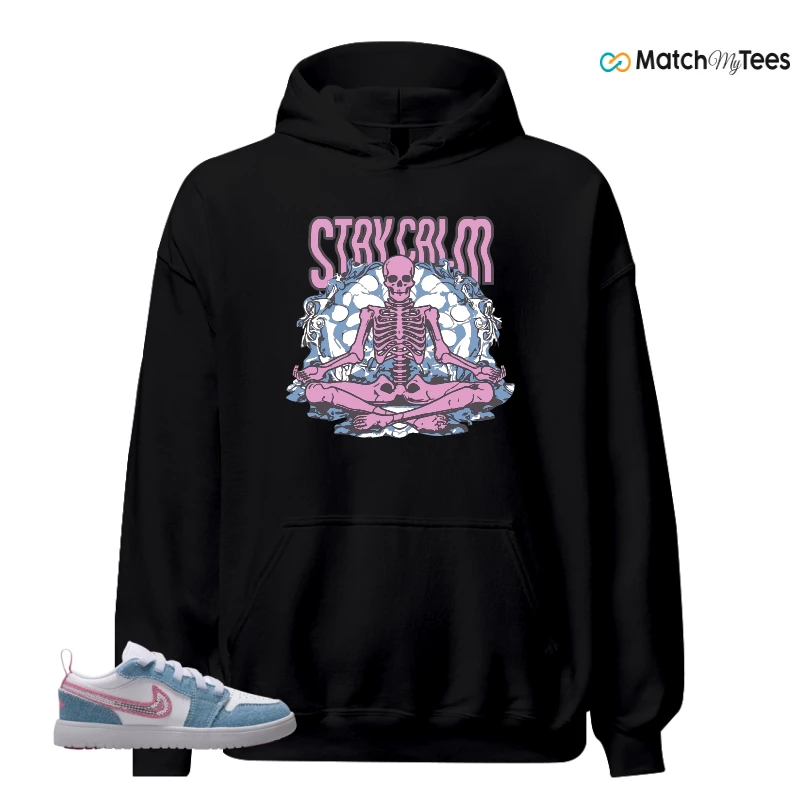 NIKE AIR JORDAN 1 LOW GS DENIM SEQUIN SNEAKER Matching Tees hoodie