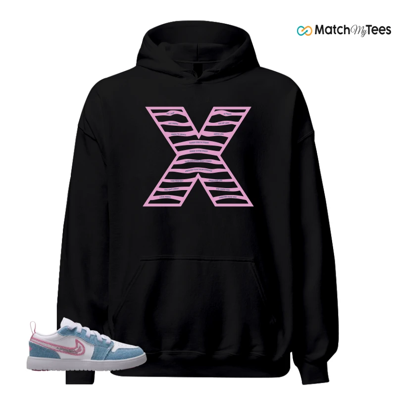 NIKE AIR JORDAN 1 LOW GS DENIM SEQUIN SNEAKER Matching Tees hoodie
