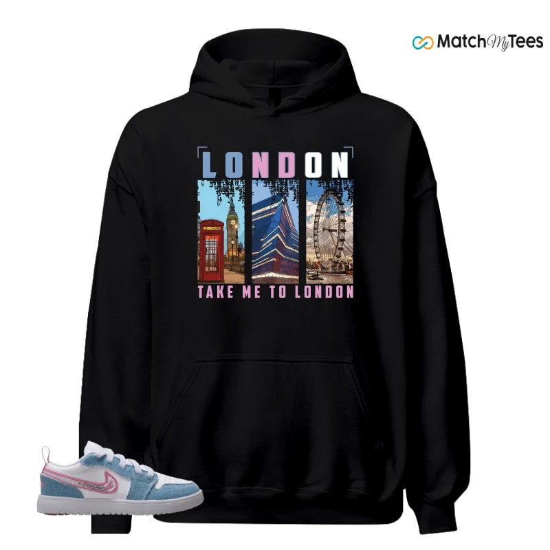 NIKE AIR JORDAN 1 LOW GS DENIM SEQUIN SNEAKER Matching Tees hoodie