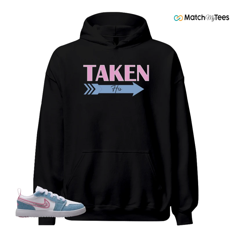 NIKE AIR JORDAN 1 LOW GS DENIM SEQUIN SNEAKER Matching Tees hoodie