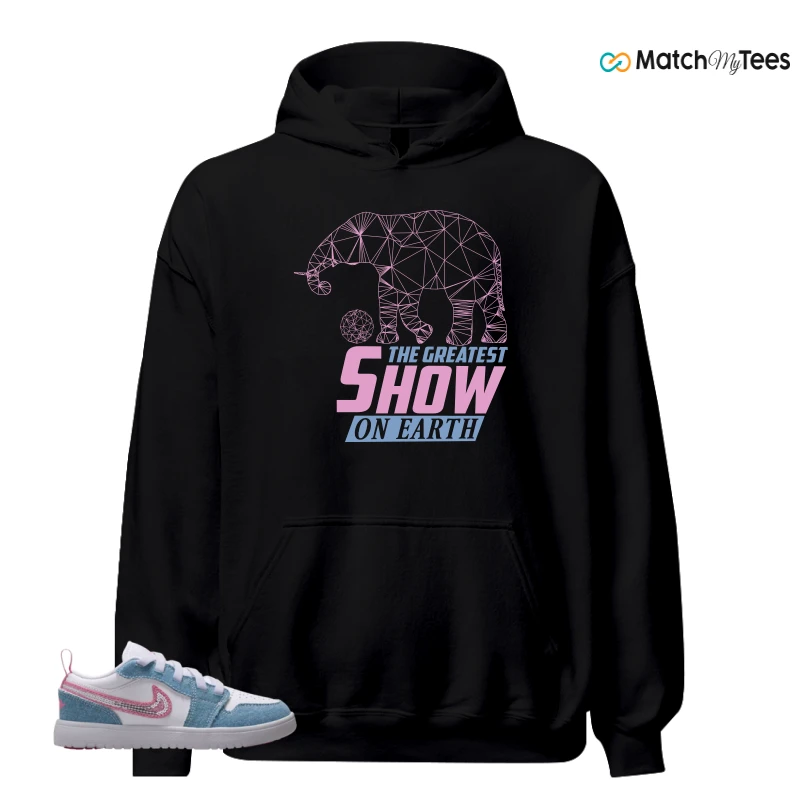 NIKE AIR JORDAN 1 LOW GS DENIM SEQUIN SNEAKER Matching Tees hoodie