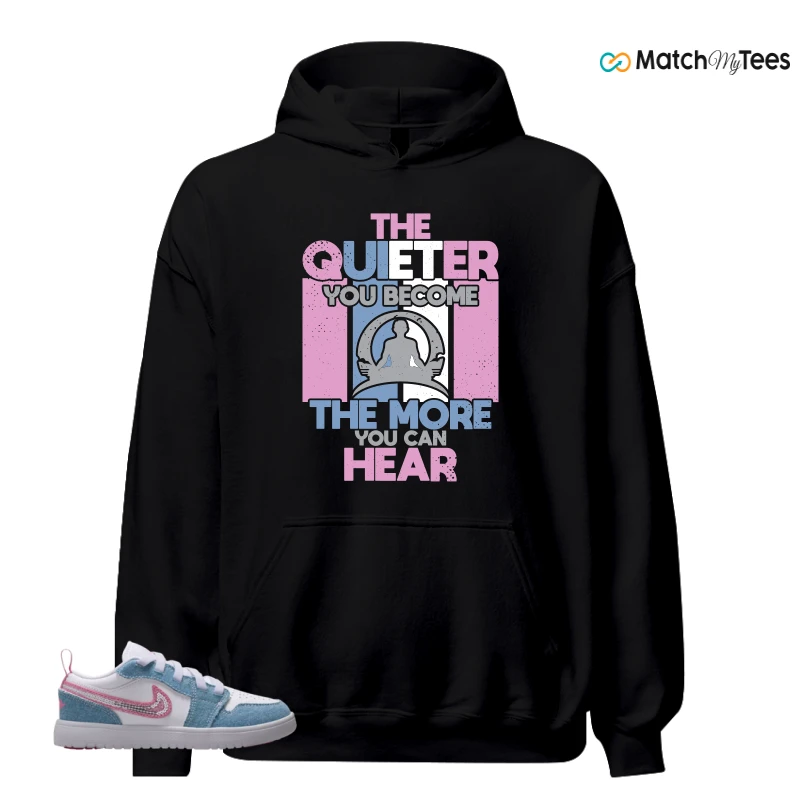 NIKE AIR JORDAN 1 LOW GS DENIM SEQUIN SNEAKER Matching Tees hoodie
