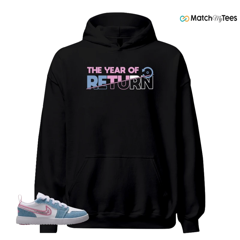 NIKE AIR JORDAN 1 LOW GS DENIM SEQUIN SNEAKER Matching Tees hoodie