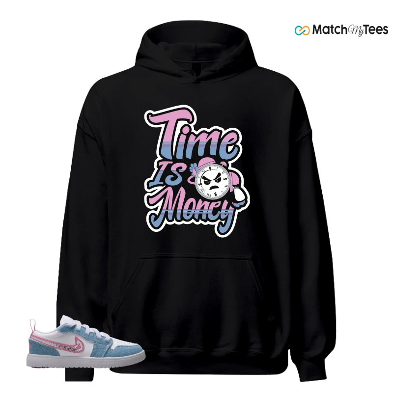 NIKE AIR JORDAN 1 LOW GS DENIM SEQUIN SNEAKER Matching Tees hoodie