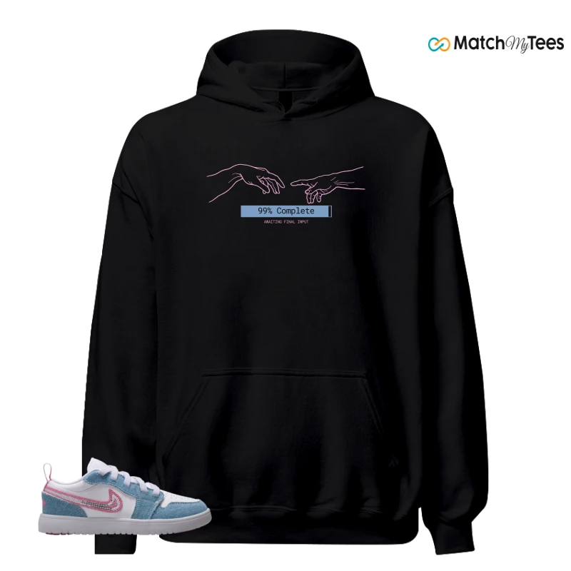 NIKE AIR JORDAN 1 LOW GS DENIM SEQUIN SNEAKER Matching Tees hoodie