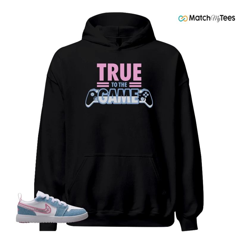 NIKE AIR JORDAN 1 LOW GS DENIM SEQUIN SNEAKER Matching Tees hoodie