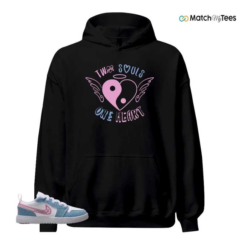 NIKE AIR JORDAN 1 LOW GS DENIM SEQUIN SNEAKER Matching Tees hoodie