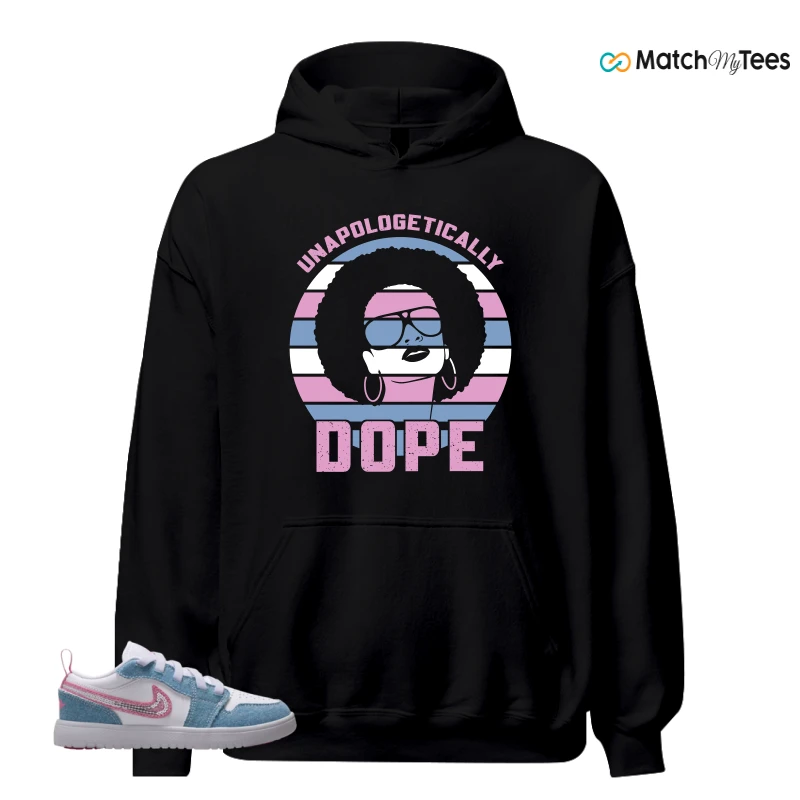 NIKE AIR JORDAN 1 LOW GS DENIM SEQUIN SNEAKER Matching Tees hoodie