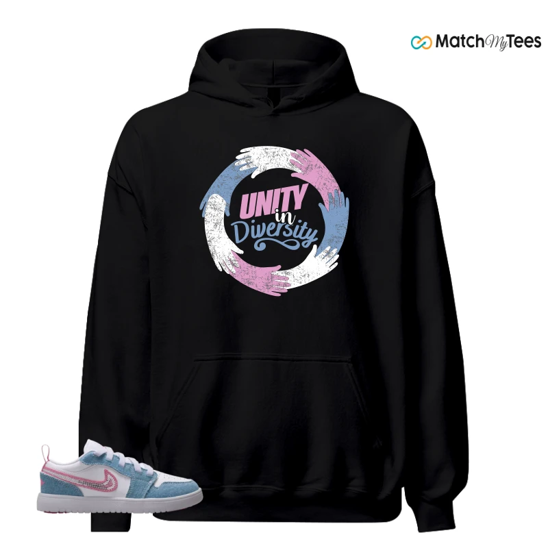 NIKE AIR JORDAN 1 LOW GS DENIM SEQUIN SNEAKER Matching Tees hoodie