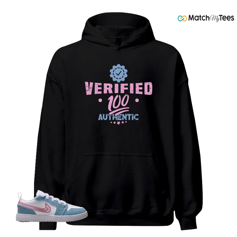 NIKE AIR JORDAN 1 LOW GS DENIM SEQUIN SNEAKER Matching Tees hoodie