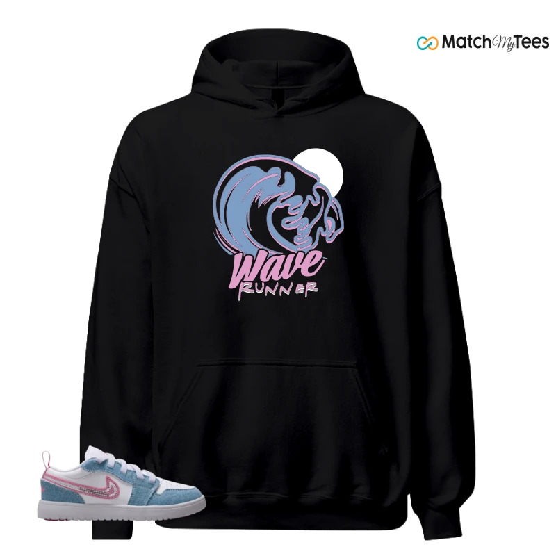 NIKE AIR JORDAN 1 LOW GS DENIM SEQUIN SNEAKER Matching Tees hoodie