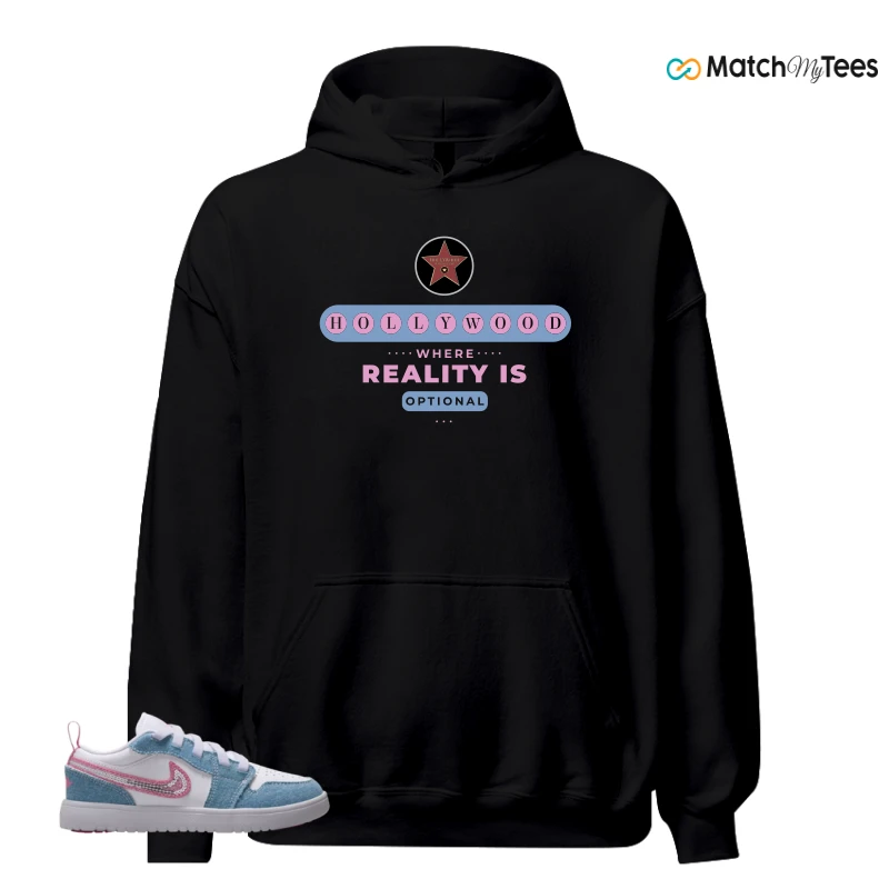 NIKE AIR JORDAN 1 LOW GS DENIM SEQUIN SNEAKER Matching Tees hoodie