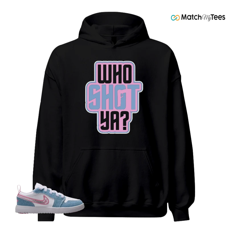 NIKE AIR JORDAN 1 LOW GS DENIM SEQUIN SNEAKER Matching Tees hoodie