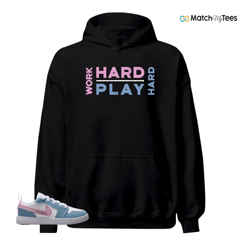 NIKE AIR JORDAN 1 LOW GS DENIM SEQUIN SNEAKER Matching Tees hoodie