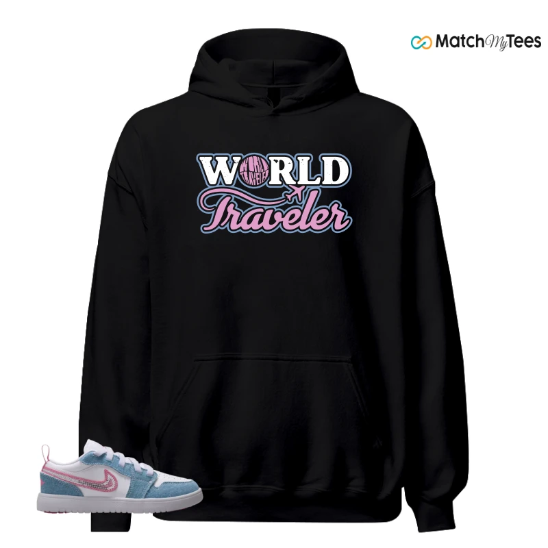 NIKE AIR JORDAN 1 LOW GS DENIM SEQUIN SNEAKER Matching Tees hoodie