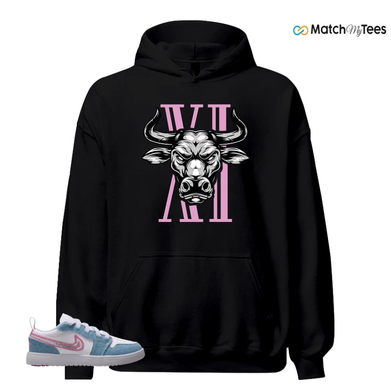NIKE AIR JORDAN 1 LOW GS DENIM SEQUIN SNEAKER Matching Tees hoodie