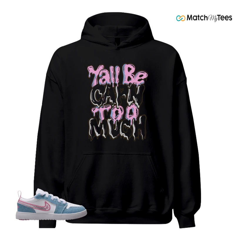 NIKE AIR JORDAN 1 LOW GS DENIM SEQUIN SNEAKER Matching Tees hoodie