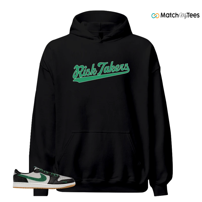 NIKE AIR JORDAN 1 LOW GS PHANTOM PINE GREEN SNEAKER/PHANTOM/PINE GREEN/BLACK matching Hoodie