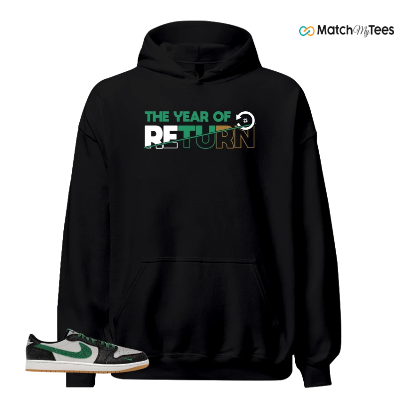 NIKE AIR JORDAN 1 LOW GS PHANTOM PINE GREEN SNEAKER Matching Tees hoodie