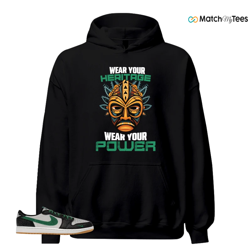 NIKE AIR JORDAN 1 LOW GS PHANTOM PINE GREEN SNEAKER Matching Tees hoodie