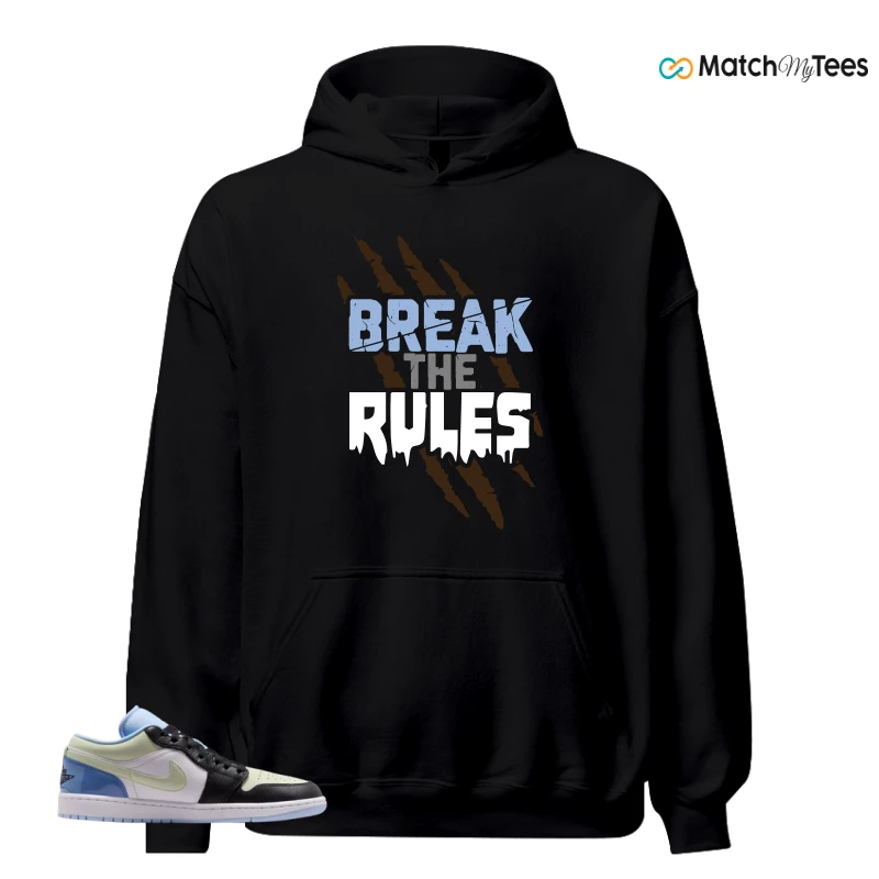 NIKE AIR JORDAN 1 LOW MISMATCHED PATENT SNEAKER Matching Tees hoodie